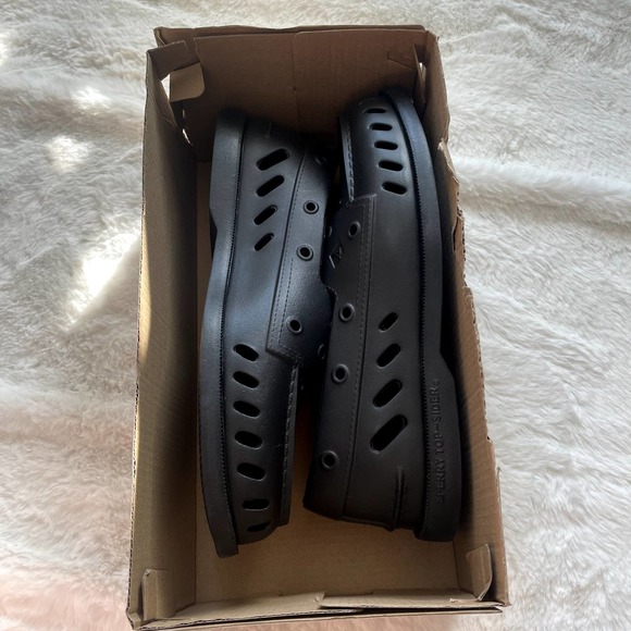 new sperry black a/o float flooded slip on shoes size 7 - Picture 4 of 5